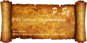 Pásztor Szimonetta névjegykártya